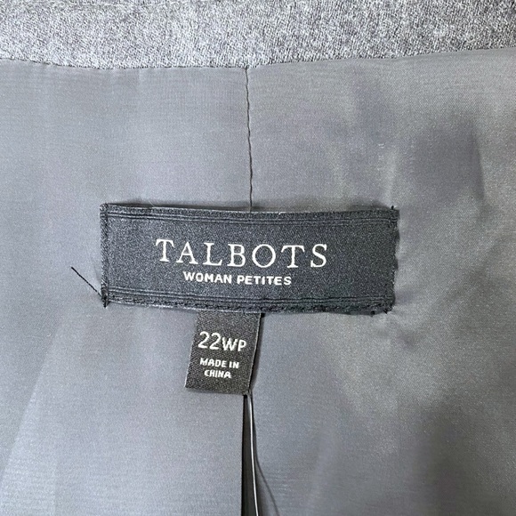 NWT Talbots Gray Ruffle Blazer Open Front Italian Wool Work Suit Jacket 22WP - Picture 9 of 10